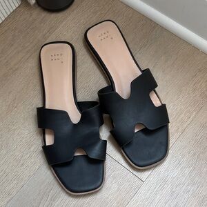 a new day Black Slide Sandals